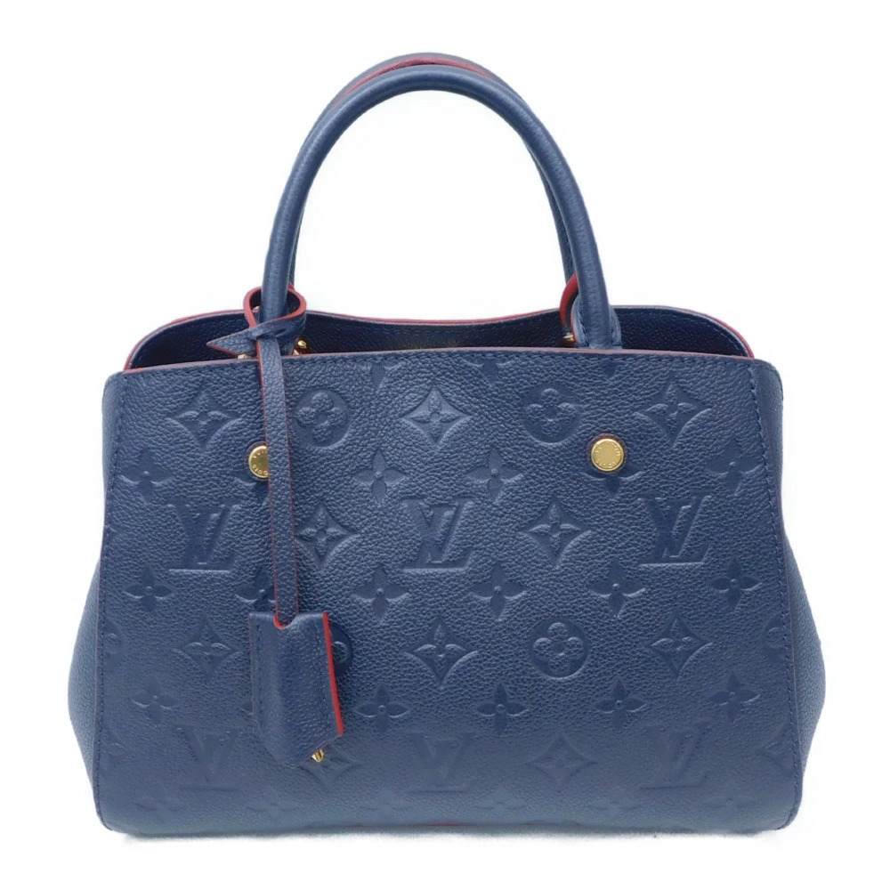 LOUIS VUITTON Montaigne Shoulder Bag 2way Handbag Monogram Empreinte Navy Blue